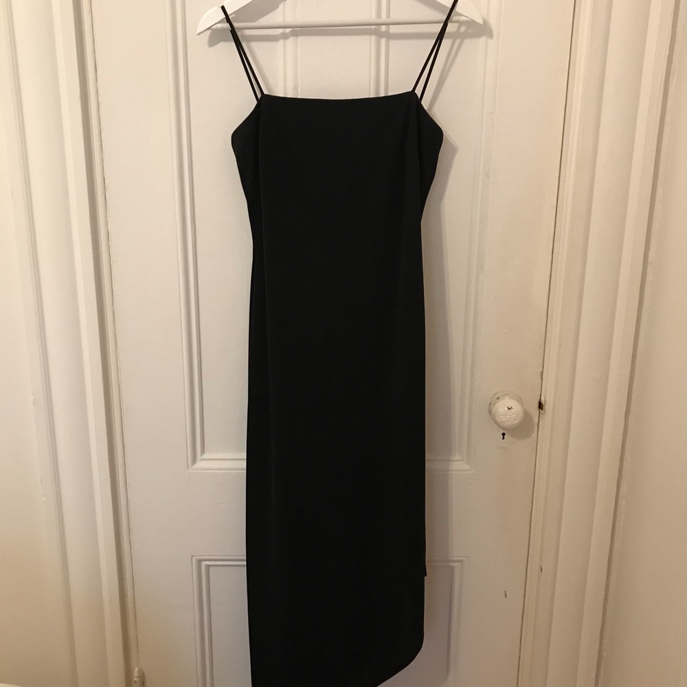 Vintage Black square neck evening dress